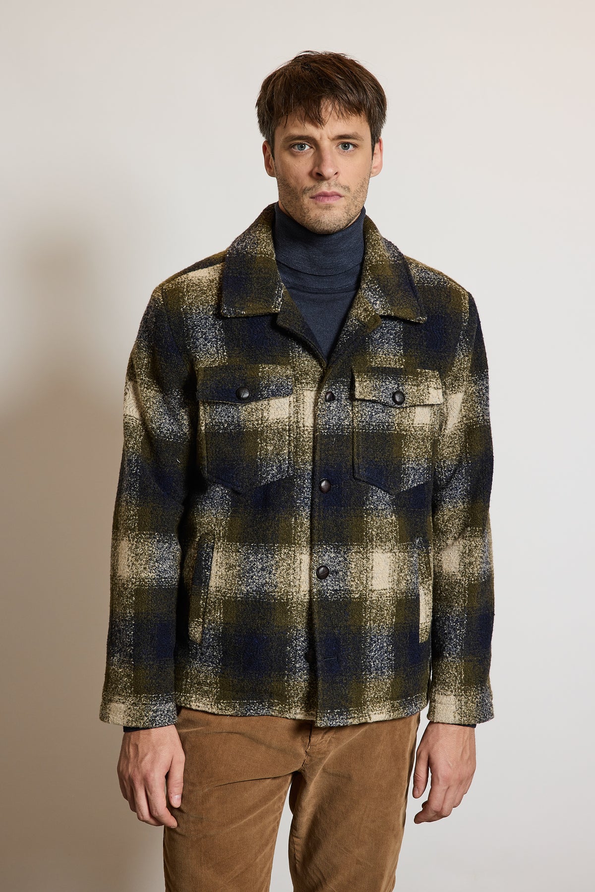 BLOUSON CARREAUX VERT