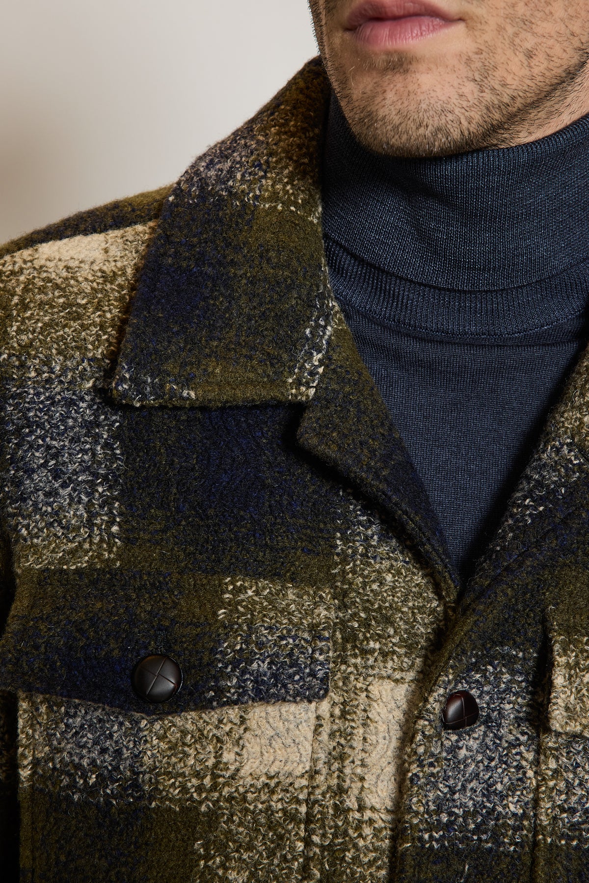 BLOUSON CARREAUX VERT