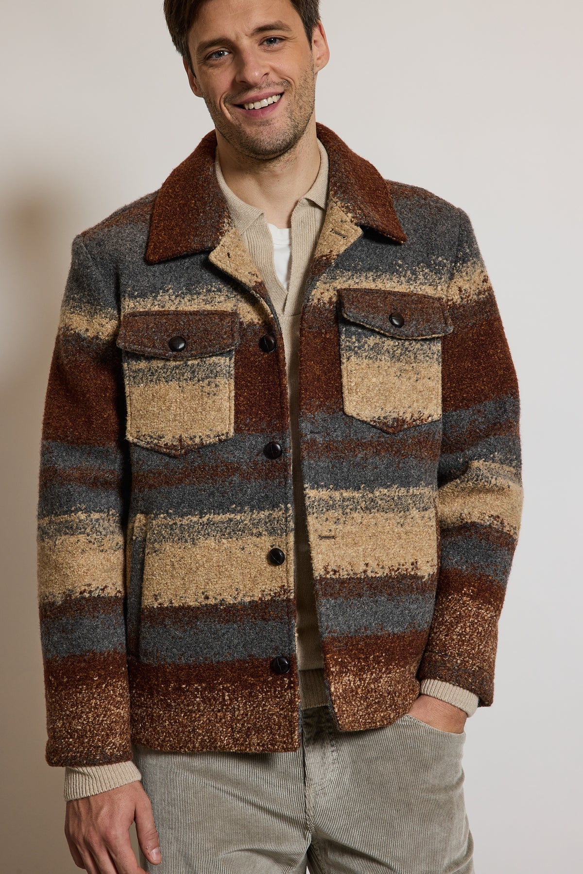 BLOUSON À RAYURES MULTICOLORE