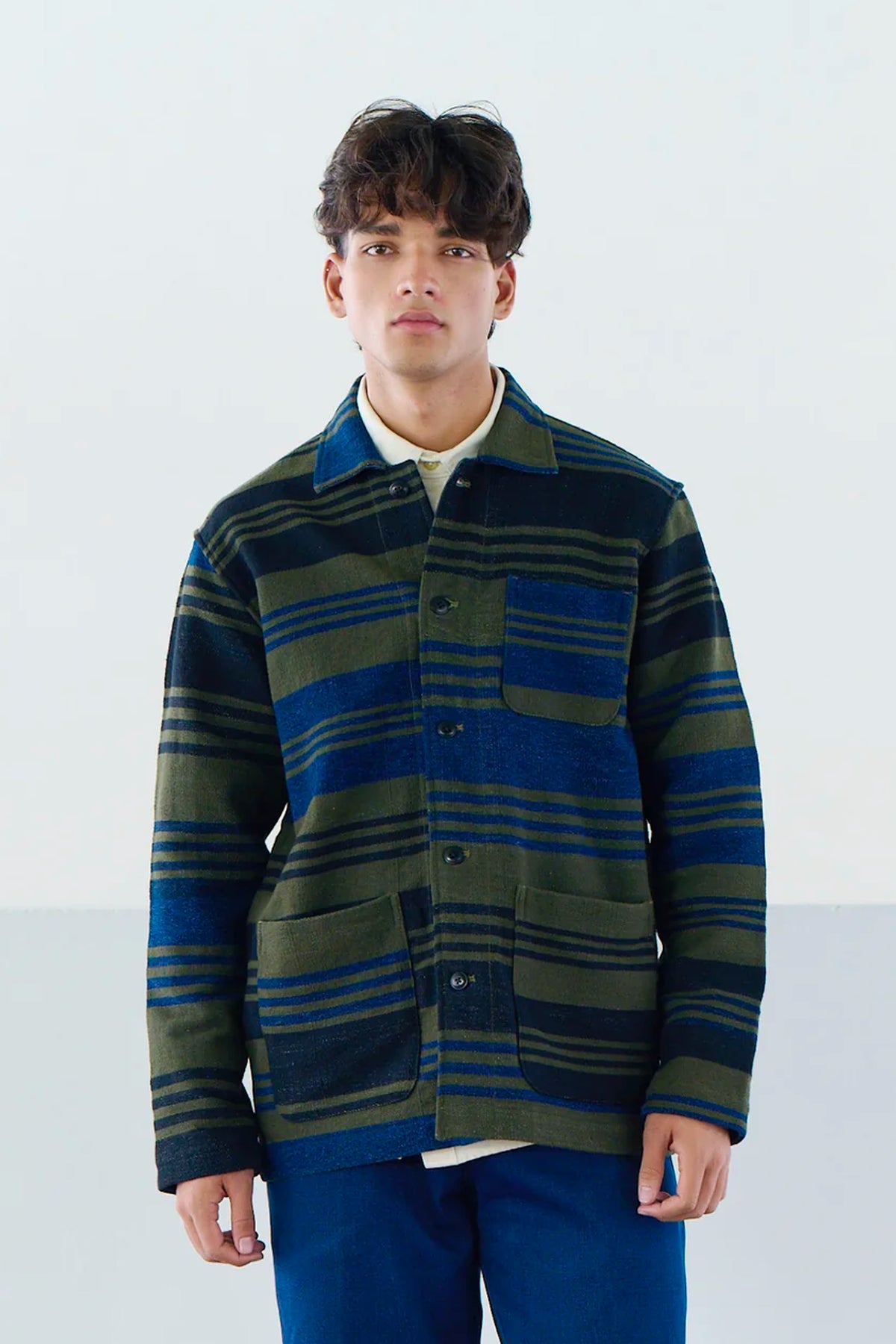 BLOUSON À RAYURES KAKI