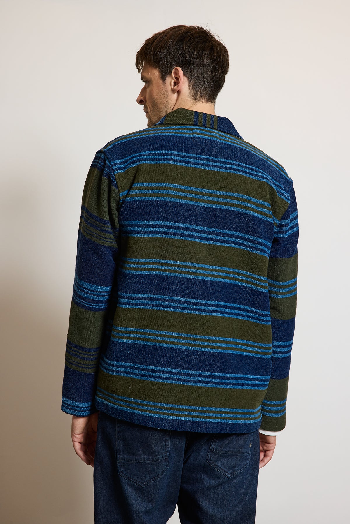 BLOUSON À RAYURES KAKI