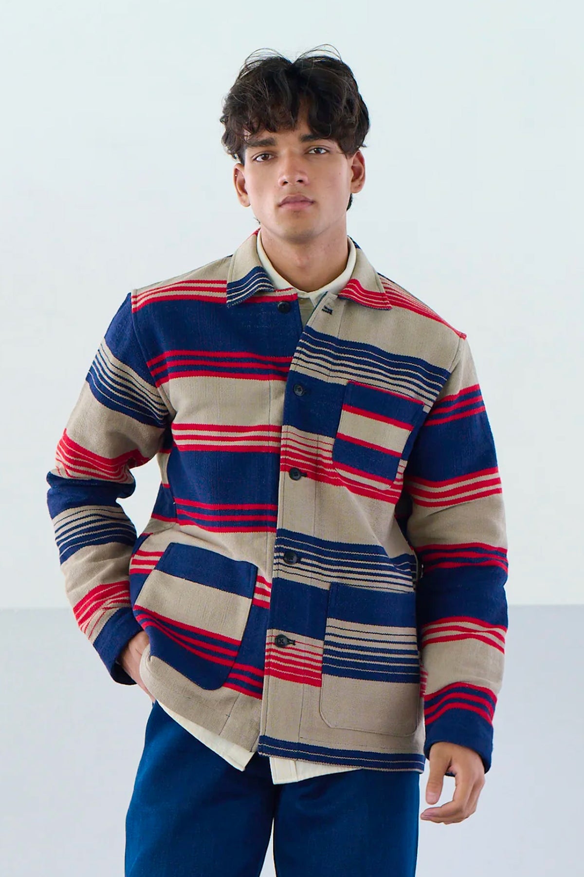 BLOUSON À RAYURES ROUGE