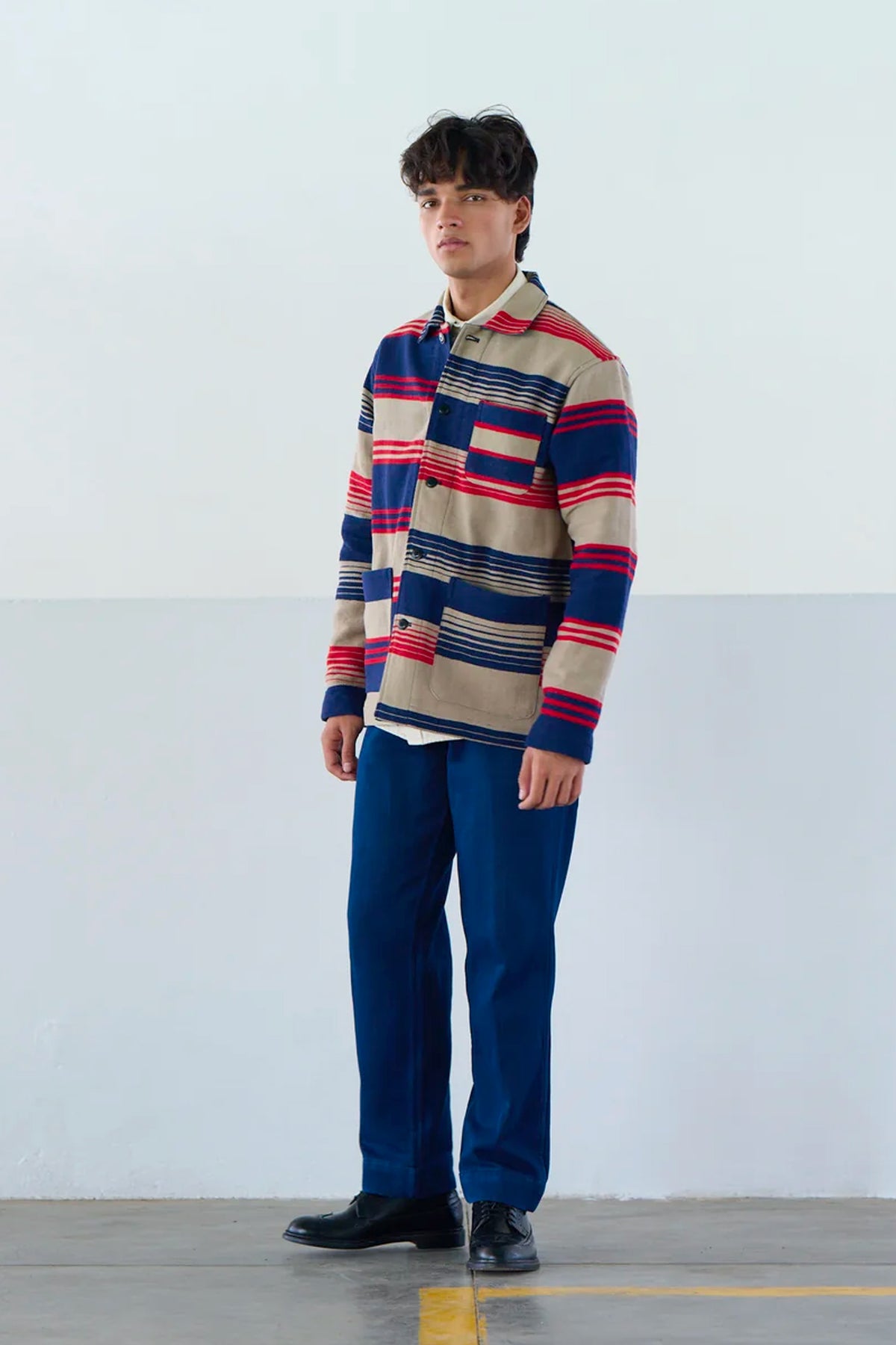 BLOUSON À RAYURES ROUGE