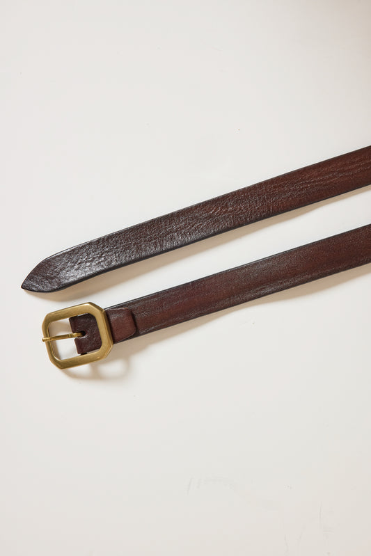 CEINTURE PETITE BOUCLE CUIR CHOCO