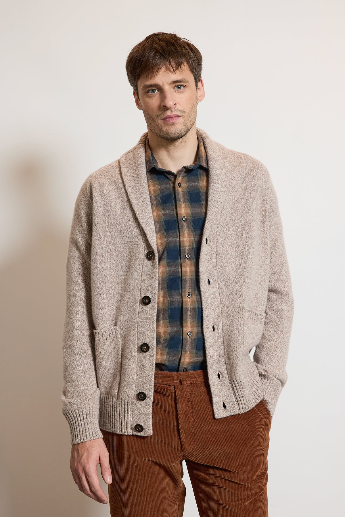 CARDIGAN EN LAINE BEIGE
