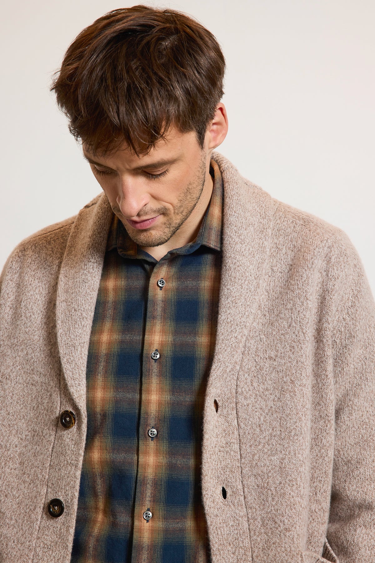 CARDIGAN EN LAINE BEIGE