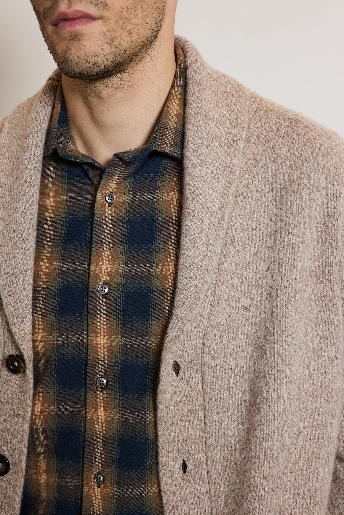CARDIGAN EN LAINE BEIGE