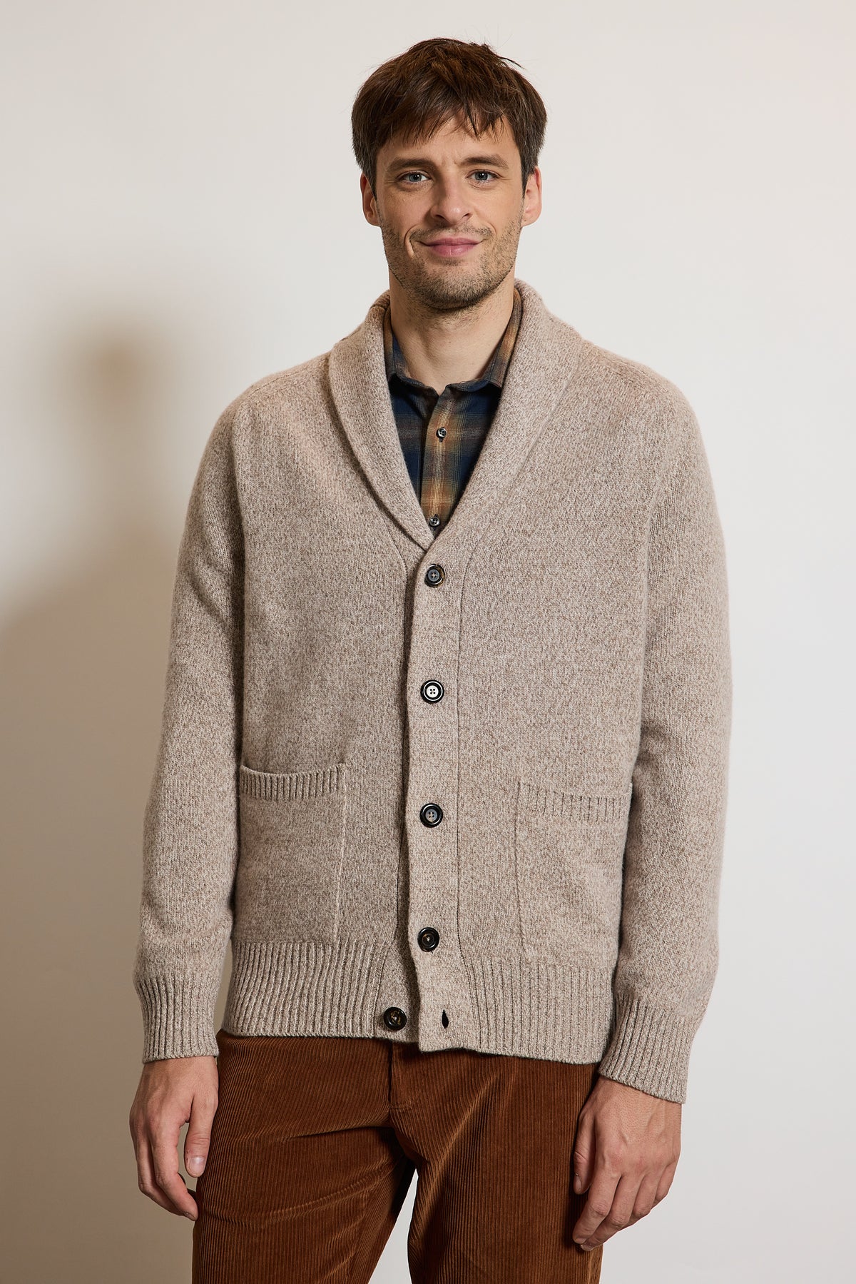 CARDIGAN EN LAINE BEIGE
