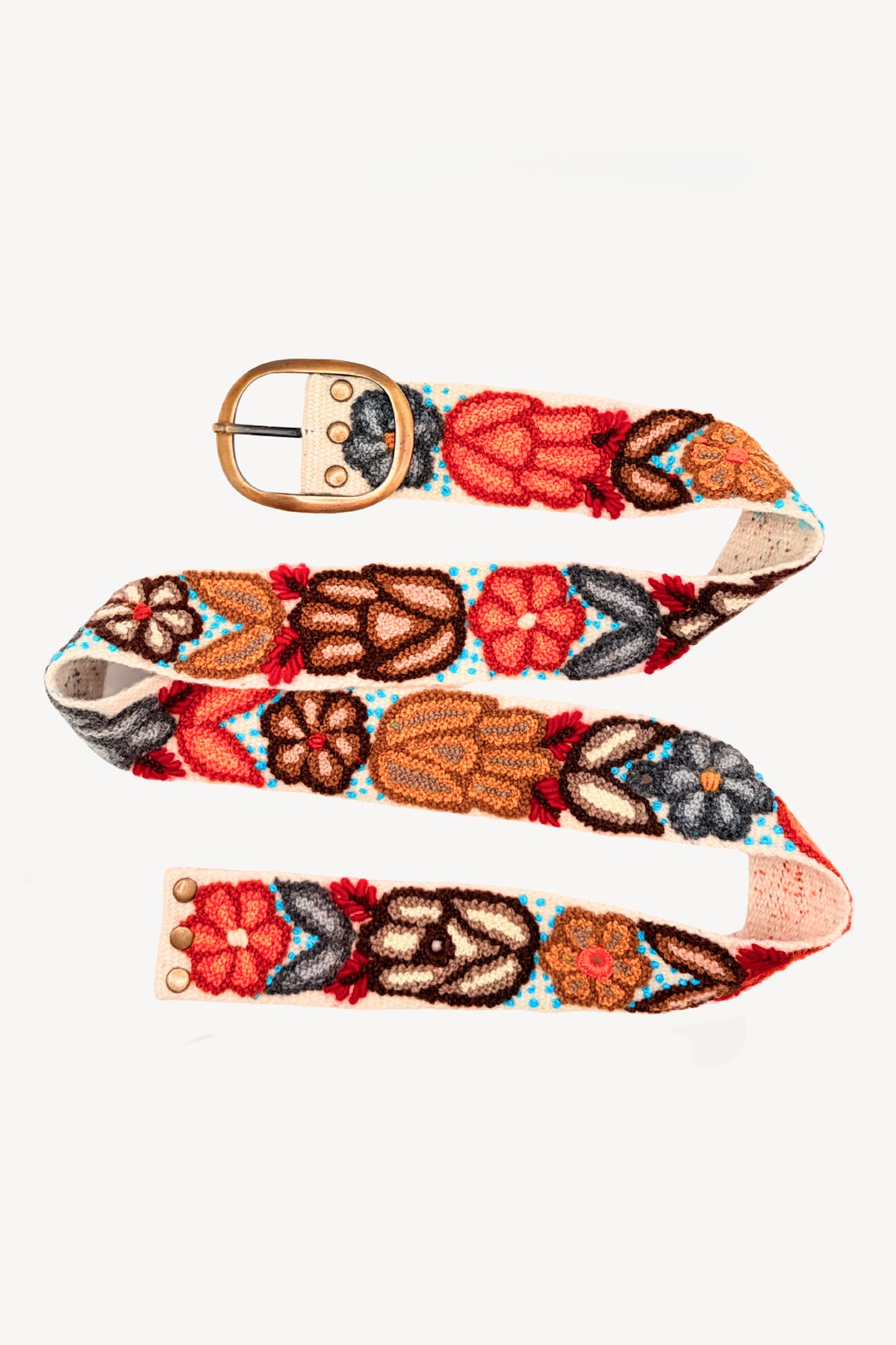 EMBROIDERED BELT CAMEL