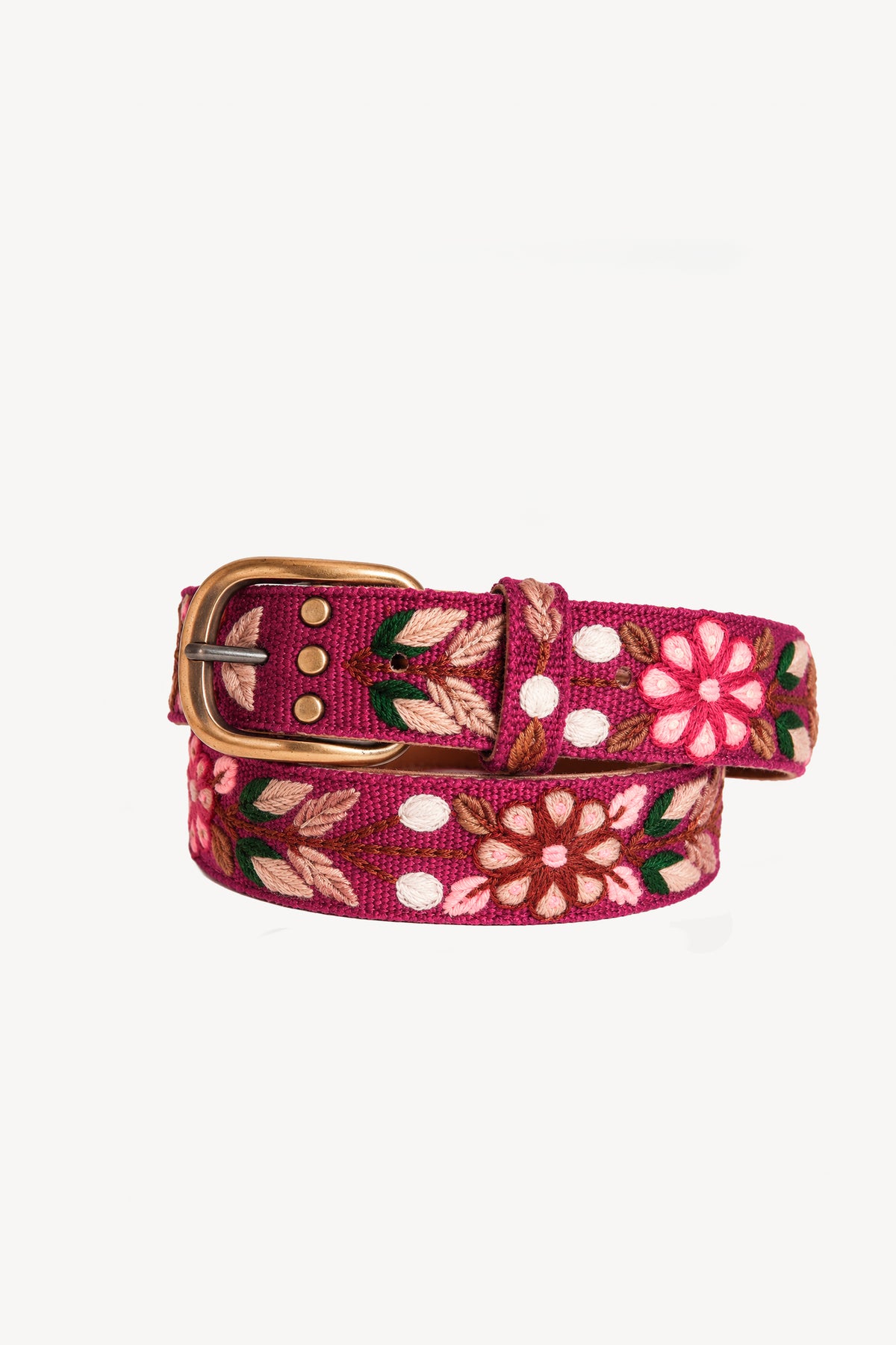 EMBROIDERED BELT FUXIA