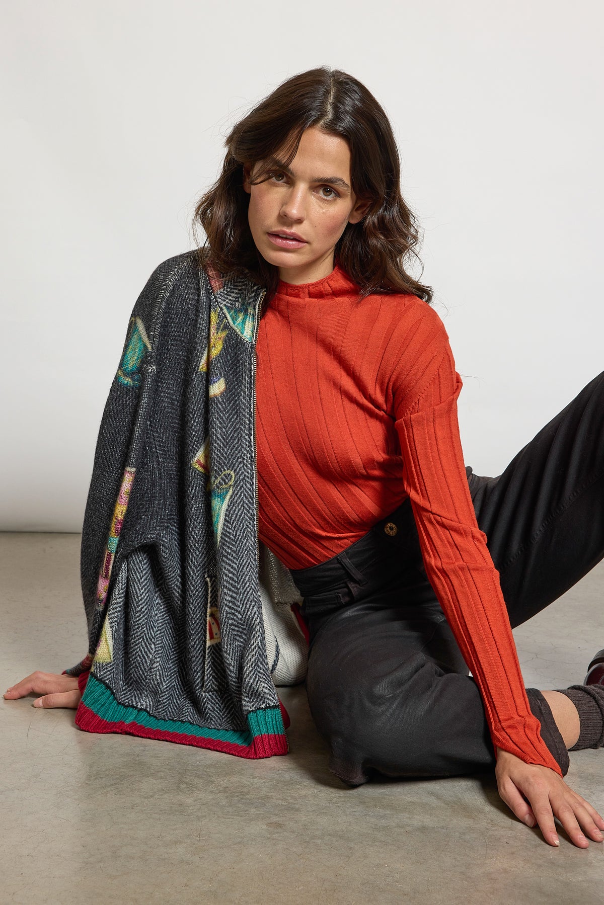 CARDIGAN TEA TIME EN LAINE GRIS