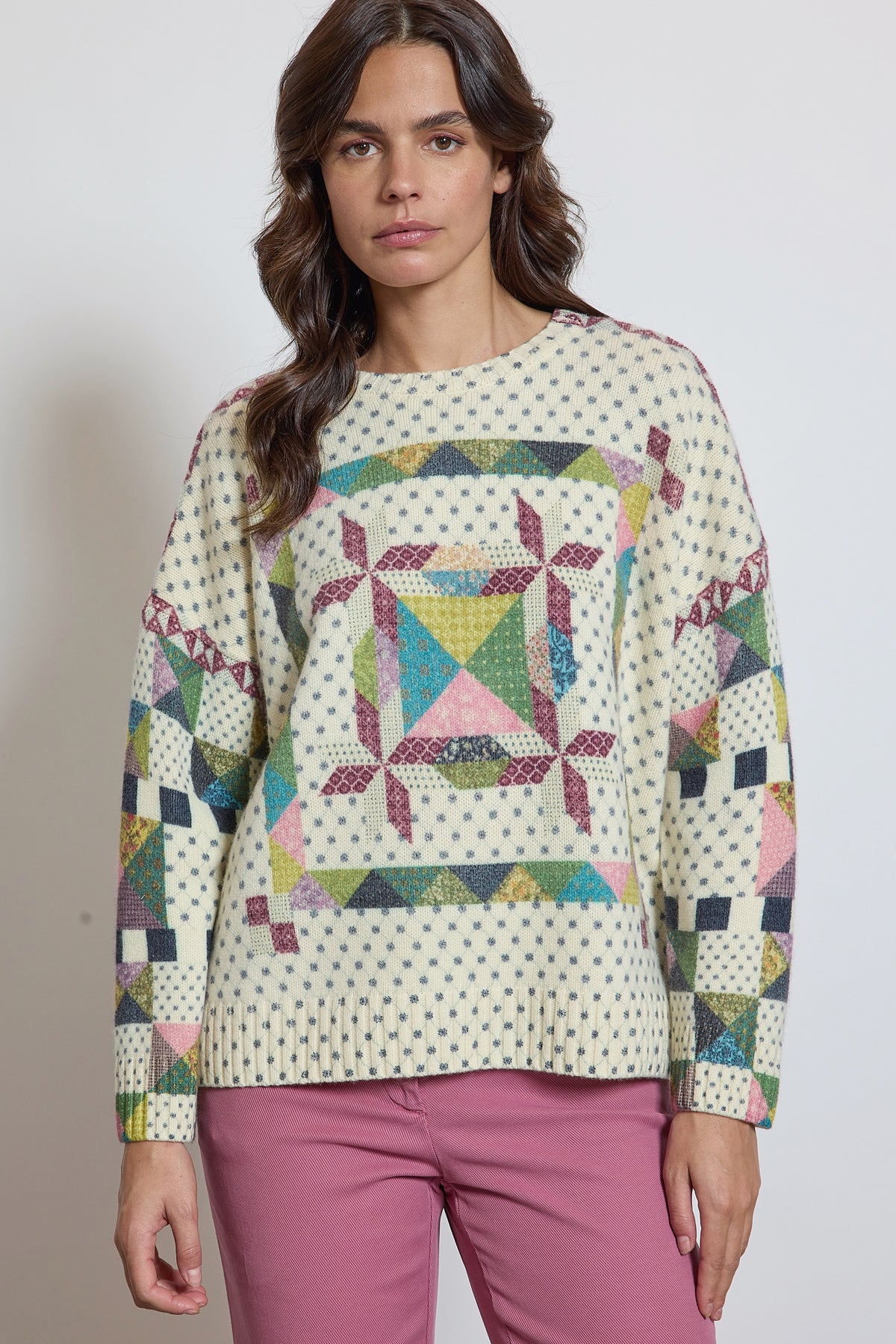 QUILT SWEATER MULTICOLORED