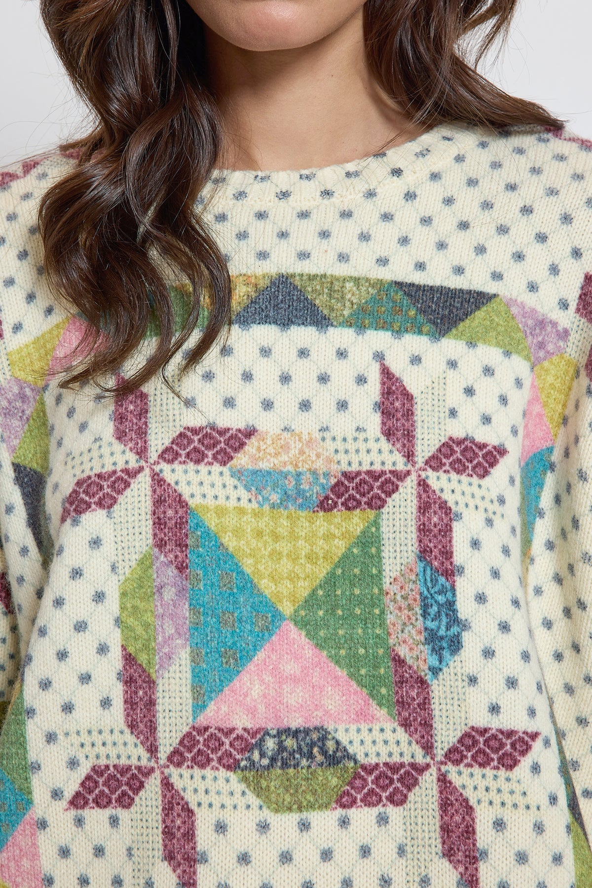 QUILT SWEATER MULTICOLORED