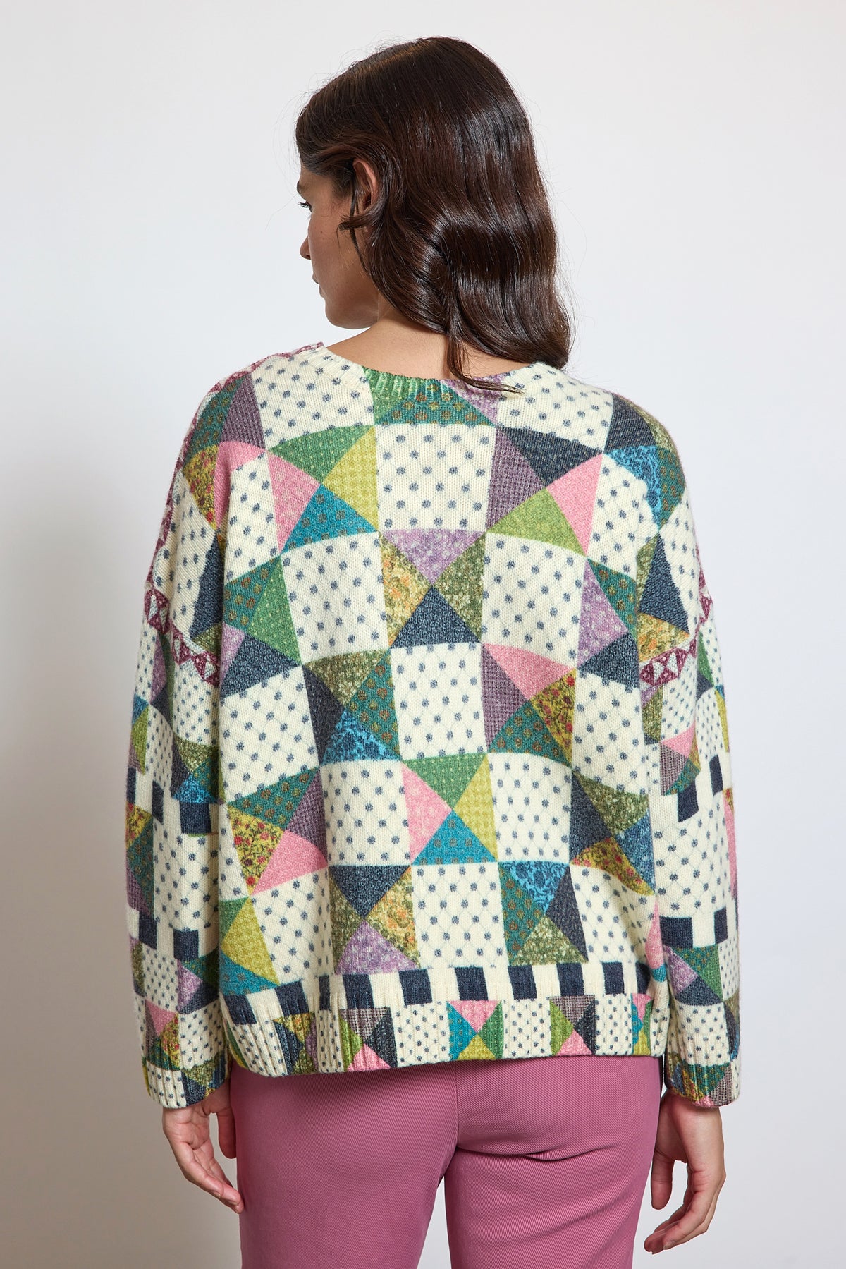 QUILT SWEATER MULTICOLORED