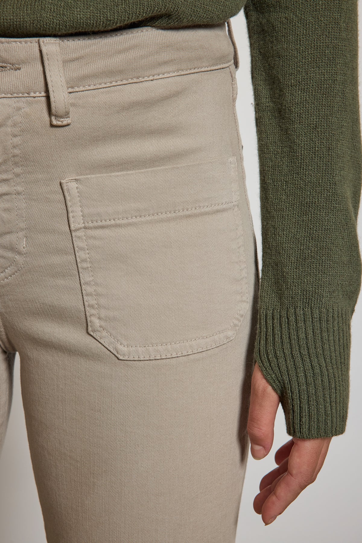 PANTALON FLARE EN DRILL SABLE
