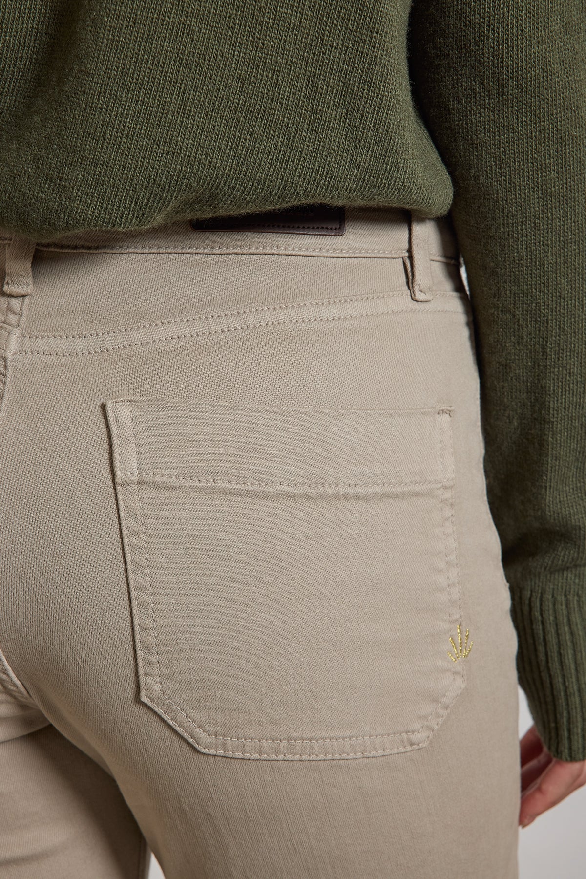 PANTALON FLARE EN DRILL SABLE