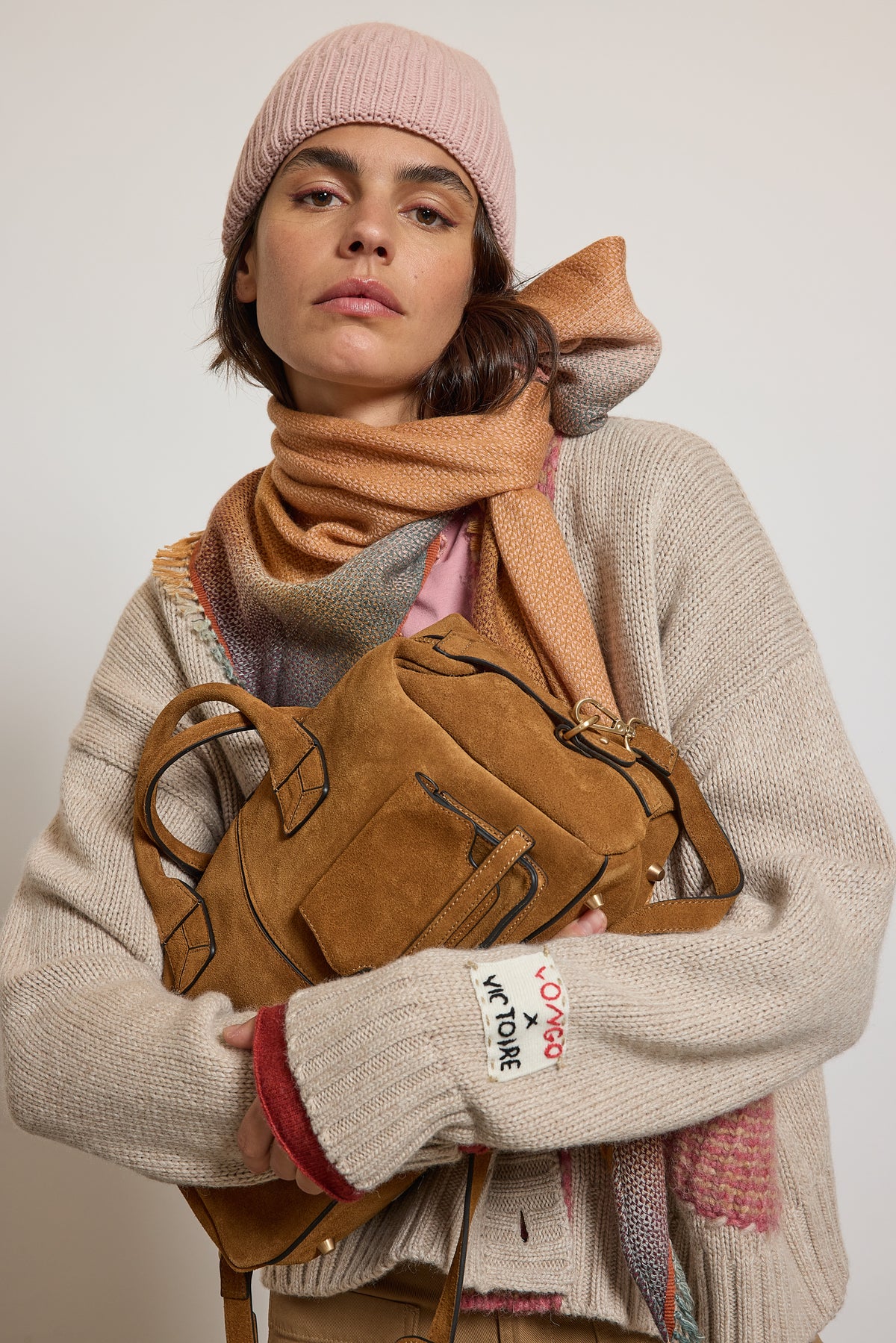 SUEDE BOWLING BAG HONEY
