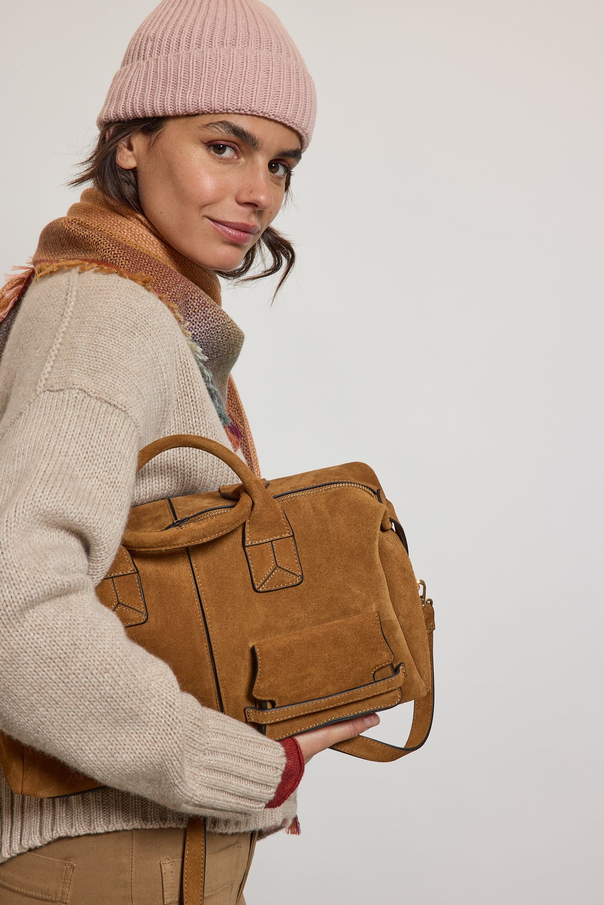 SUEDE BOWLING BAG HONEY