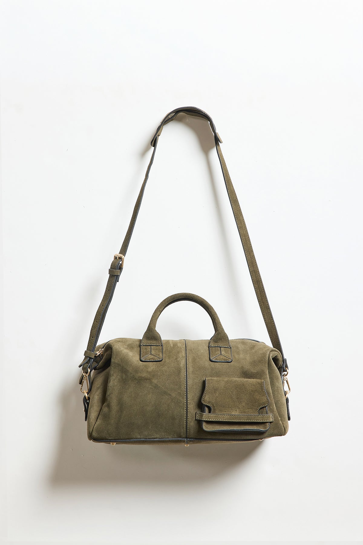SUEDE BOWLING BAG KHAKI