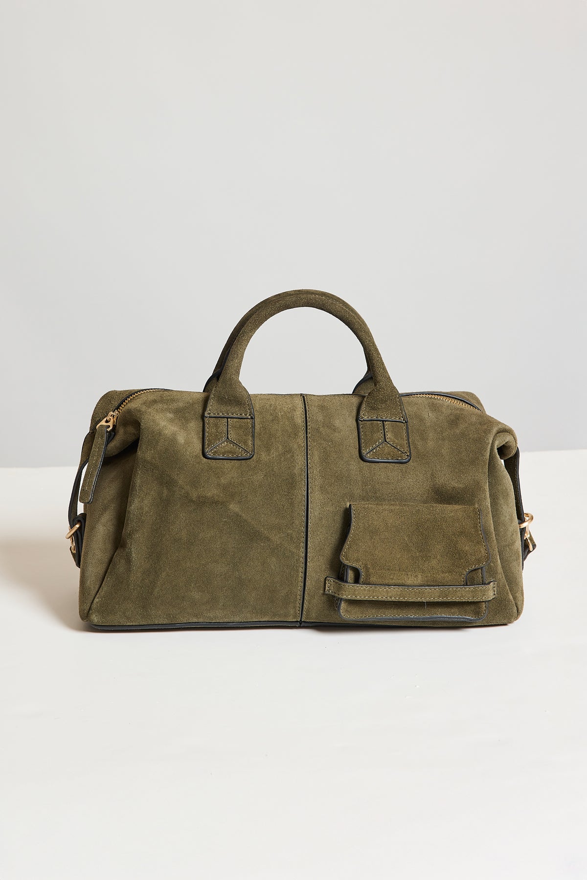 SUEDE BOWLING BAG KHAKI