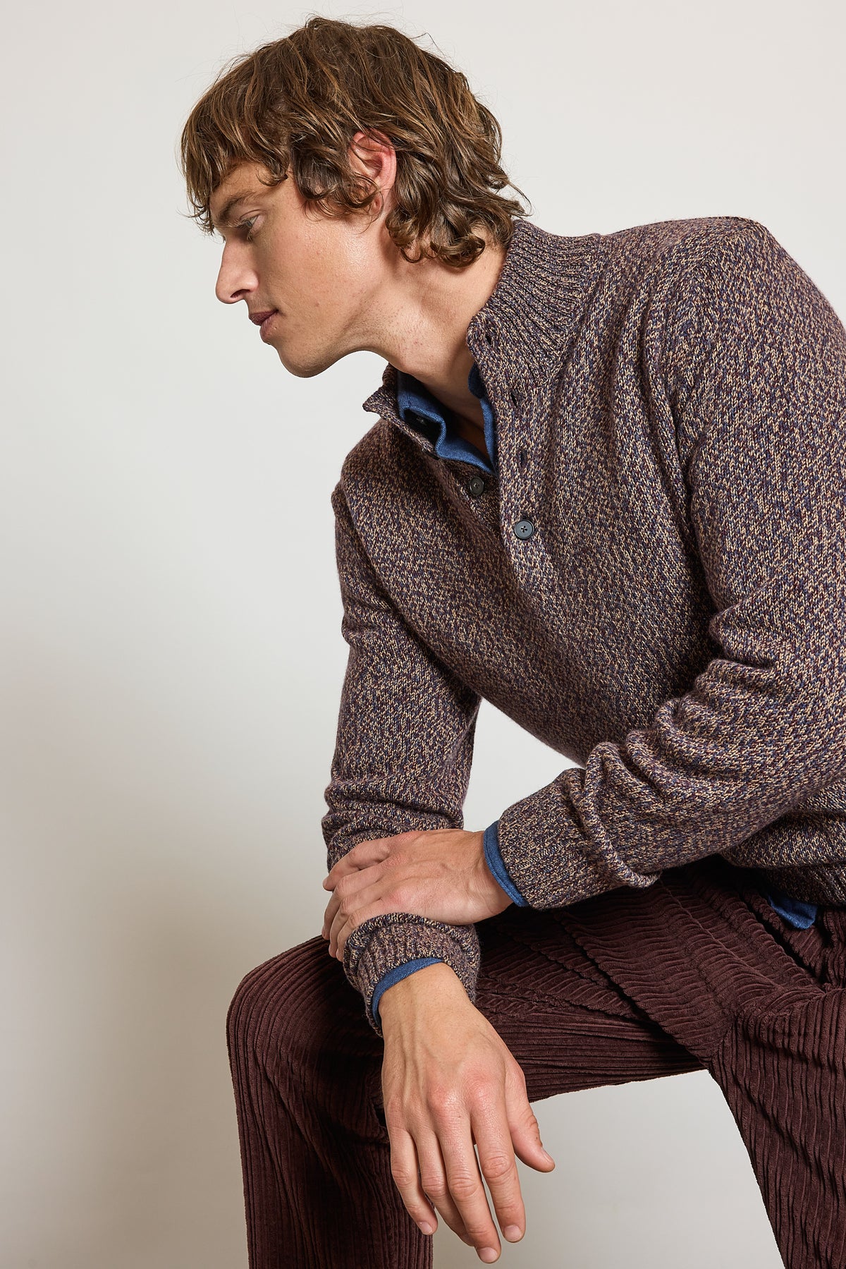 PULL EN LAINE ET CACHEMIRE AUBERGINE