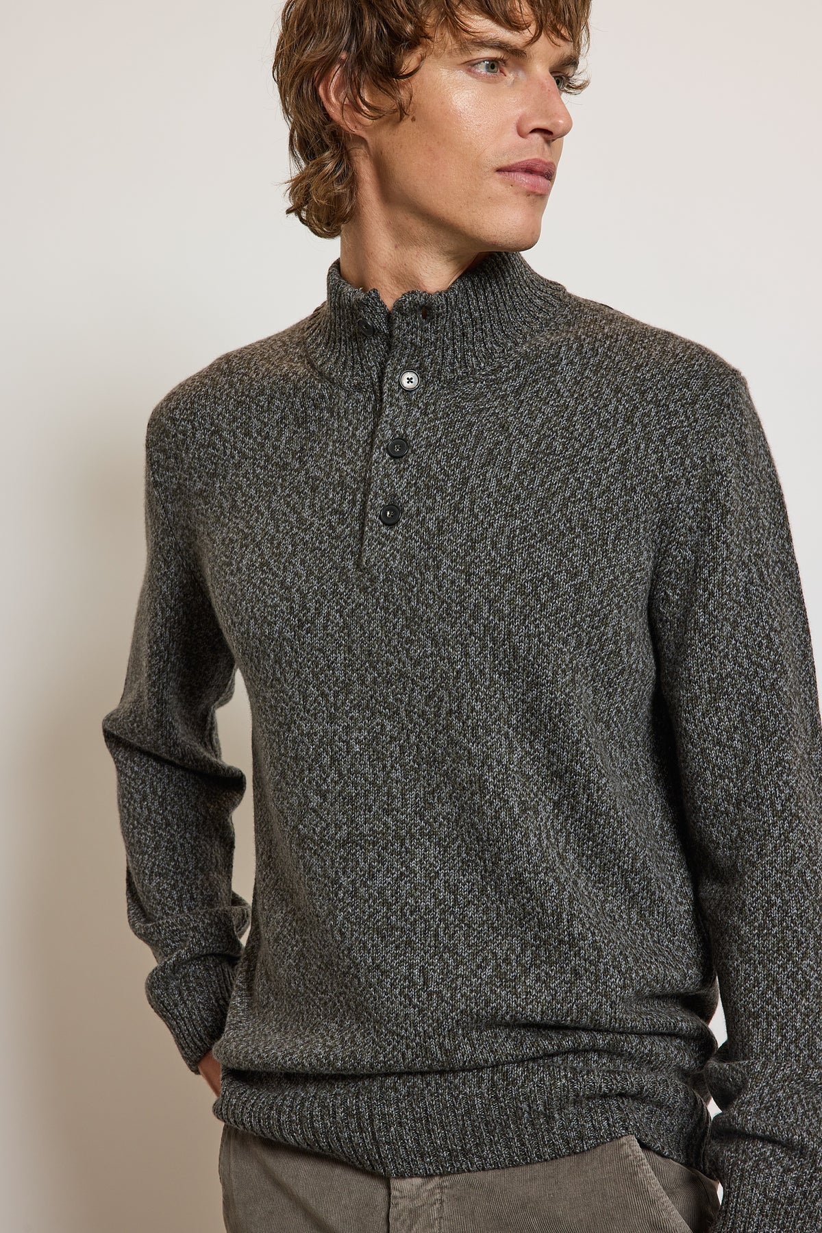 WOOL AND CASHMERE SWEATER KHAKI