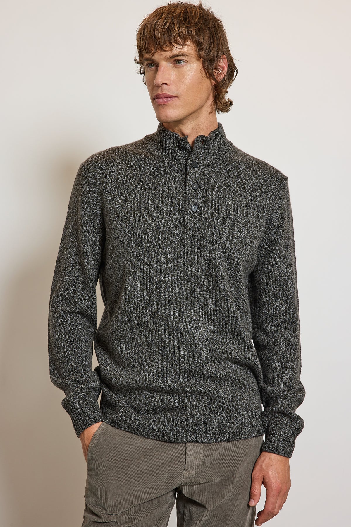 WOOL AND CASHMERE SWEATER KHAKI
