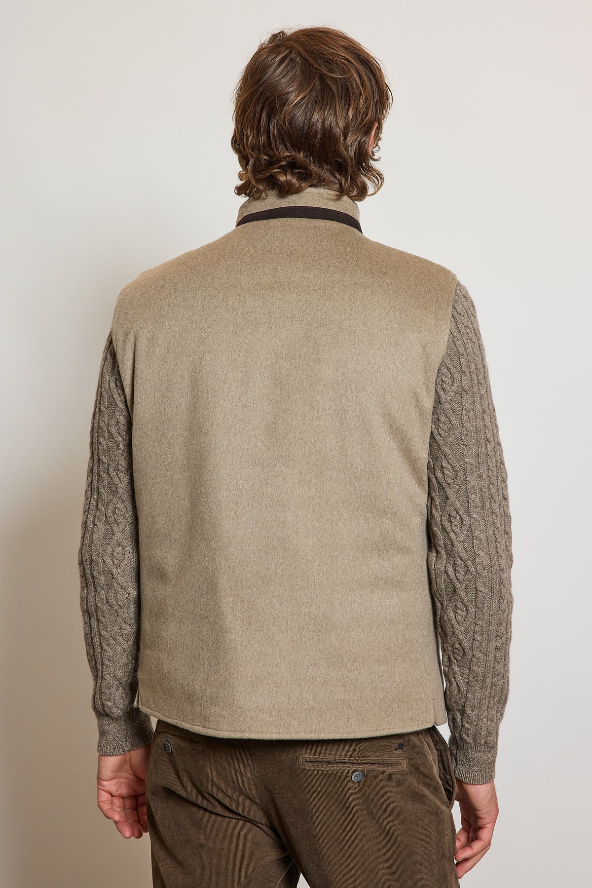GILET JERSEY LAINE & CACHEMIRE TAUPE