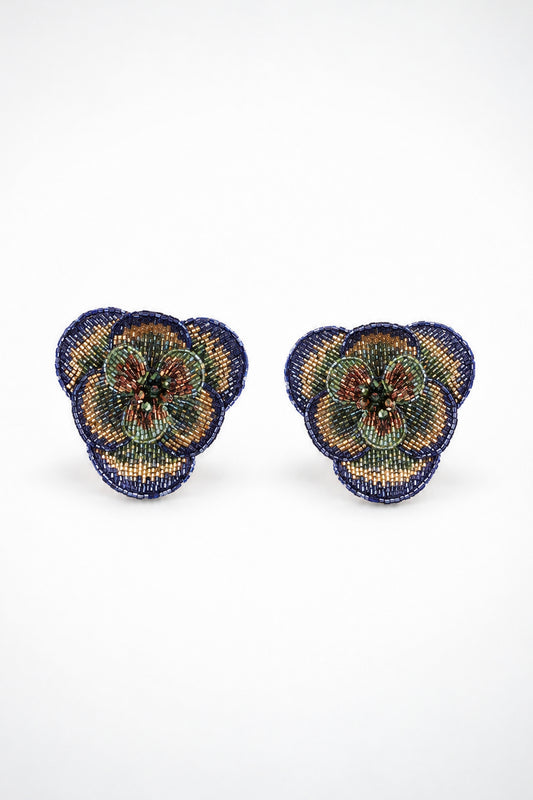 BOUCLE D'OREILLE CAMÉLIA MARINE