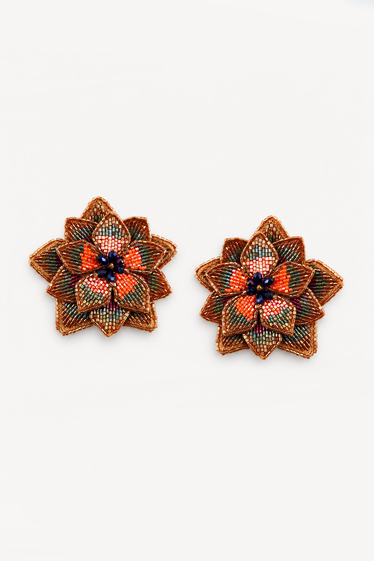 FLOWER EARINGS CORAL