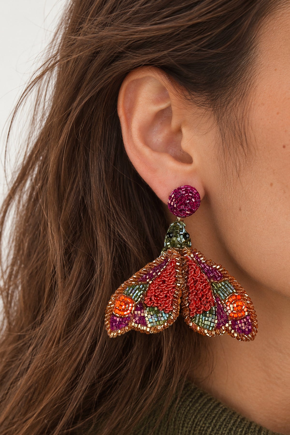 BUTTERFLY EARINGS ORANGE