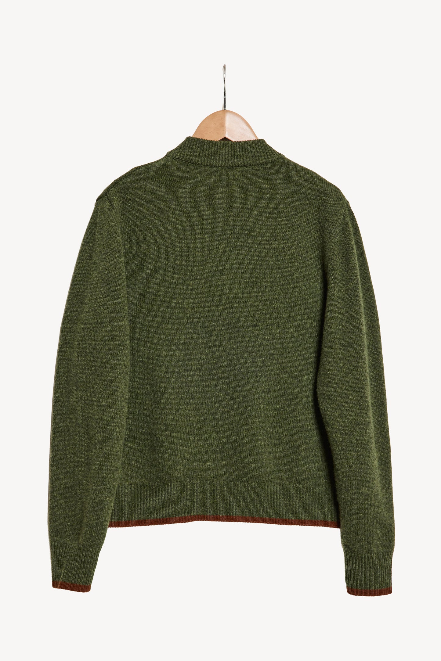 CARDIGAN BICOLORE EN LAINE KAKI