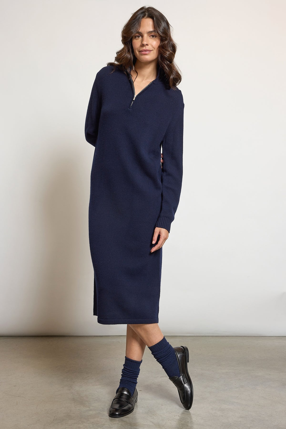 WOOL MERINOS DRESS NAVY