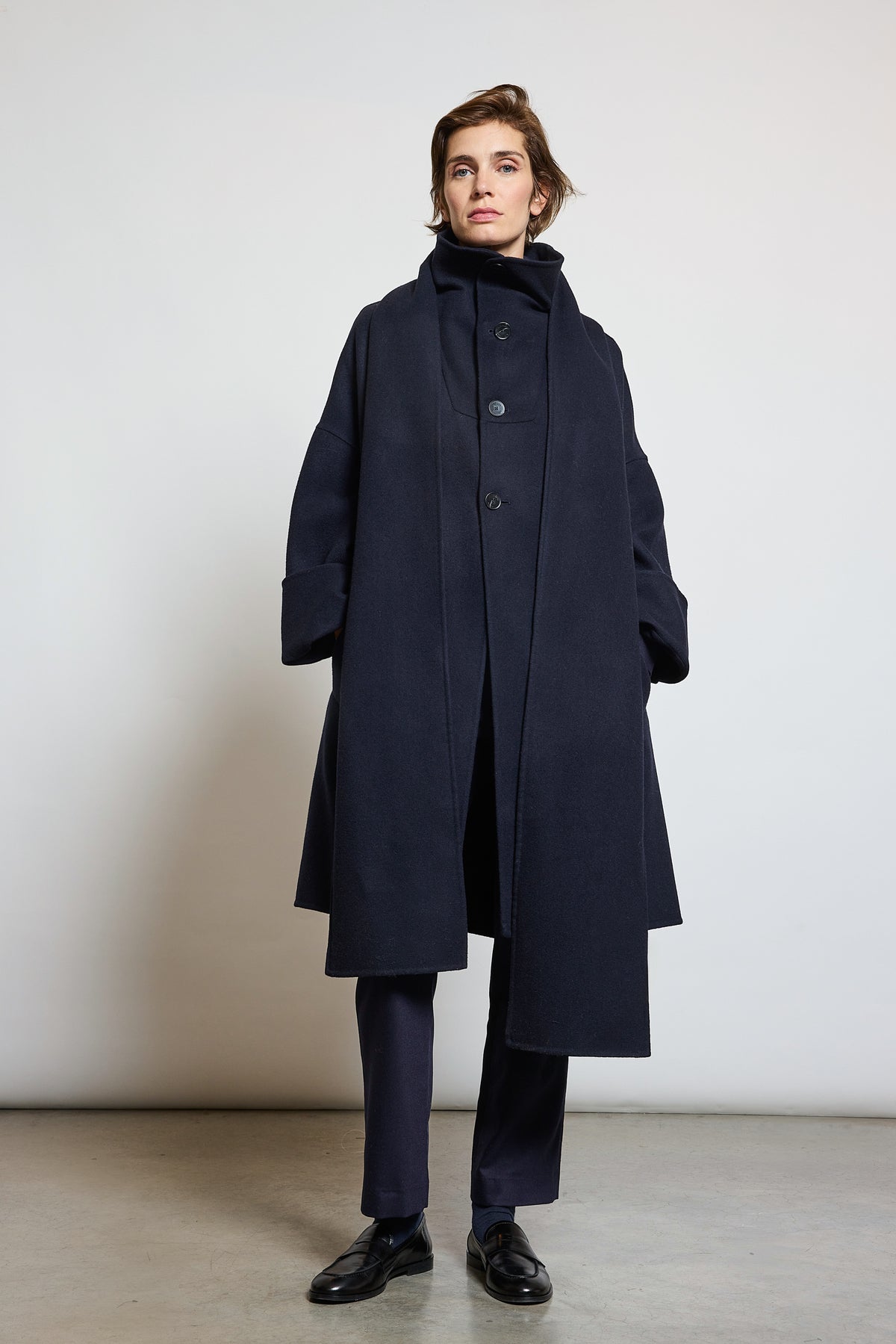 MANTEAU DOUBLE FACE MARINE