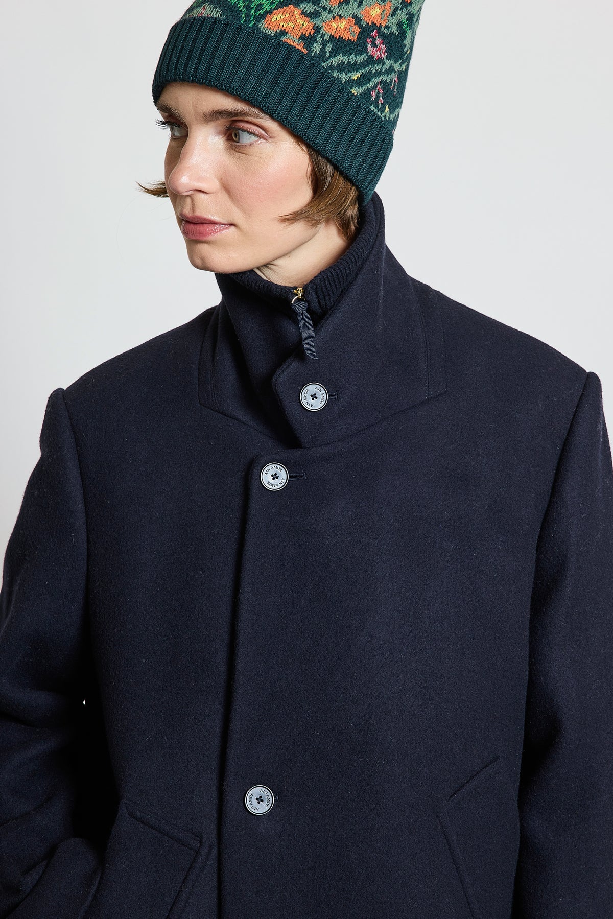 MANTEAU DOUBLE FACE MARINE