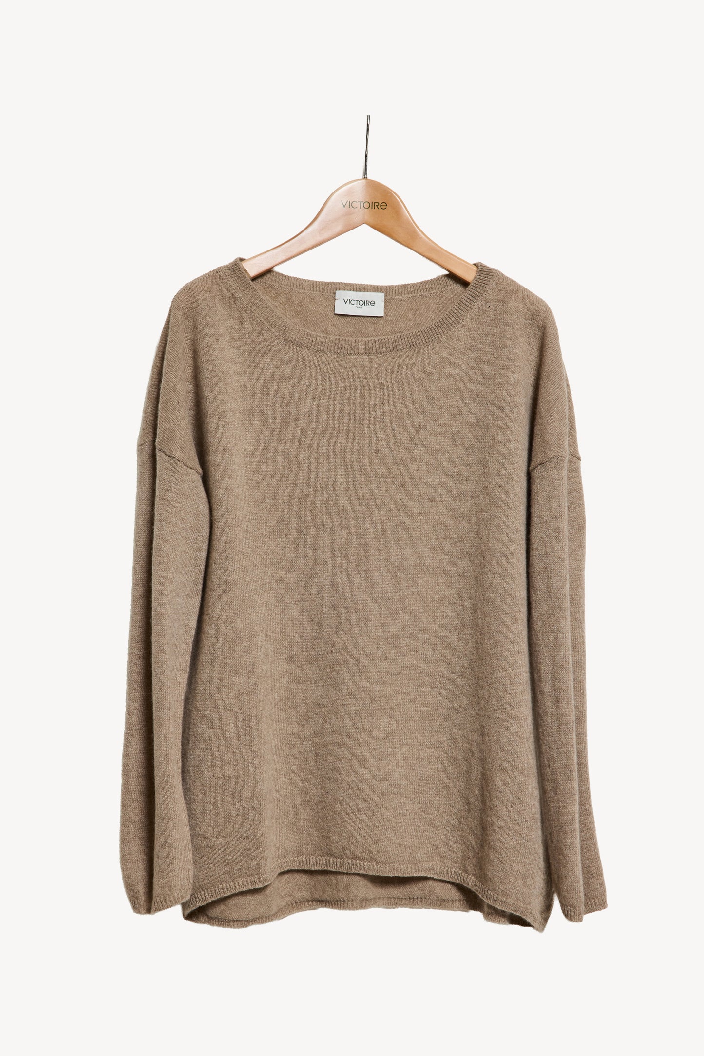 CACHEMIRE COL BATEAU TAUPE