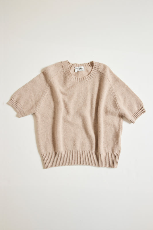 CASHMERE T-SHIRT BEIGE