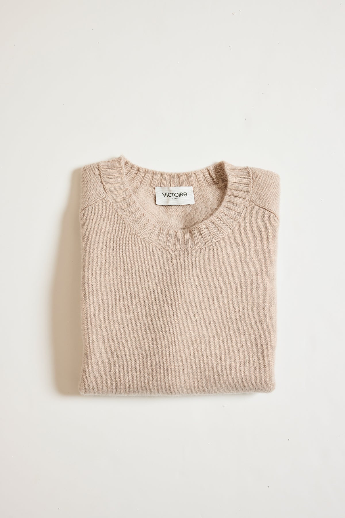T-SHIRT EN CACHEMIRE BEIGE