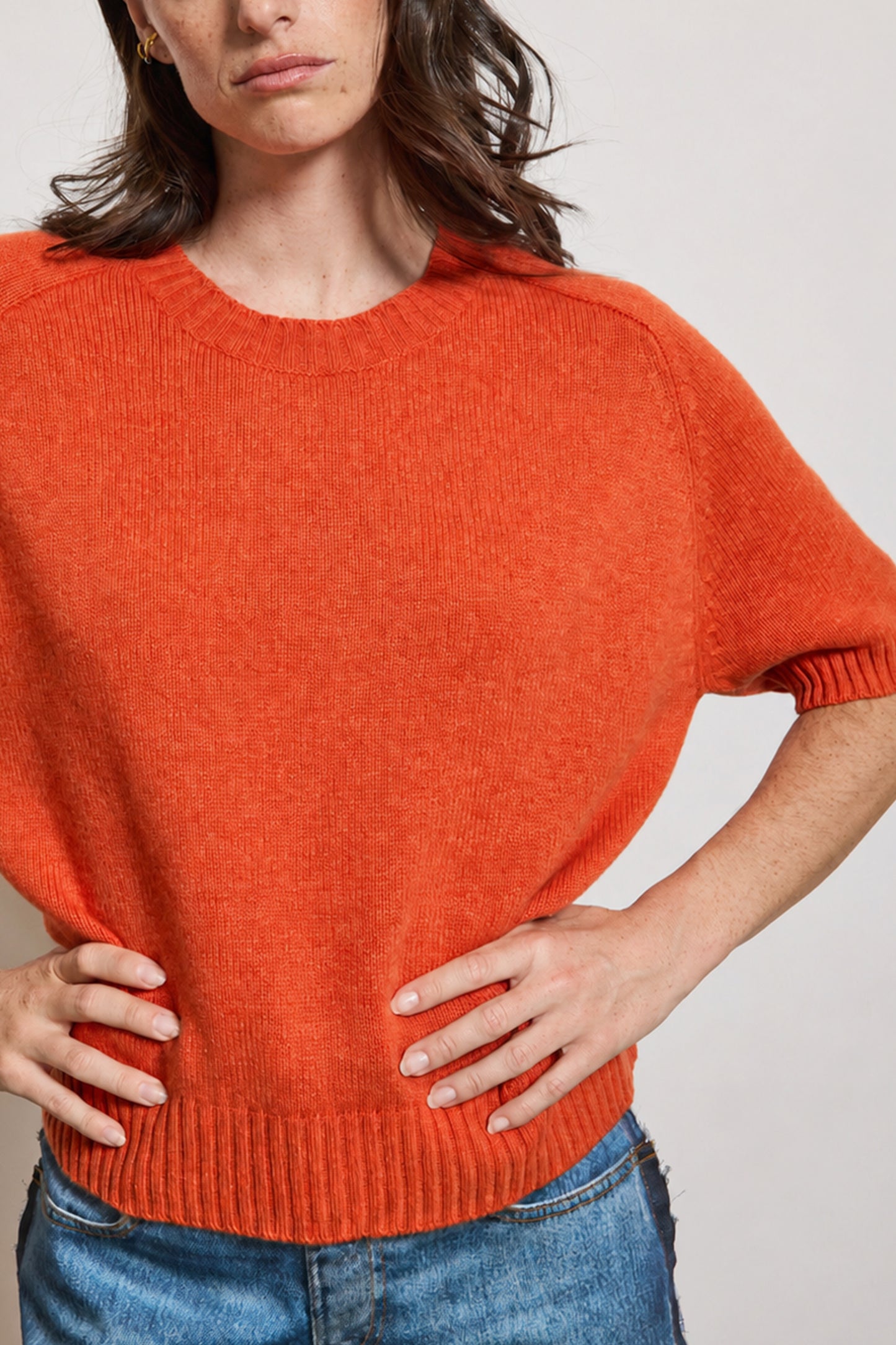 T-SHIRT EN CACHEMIRE ORANGE