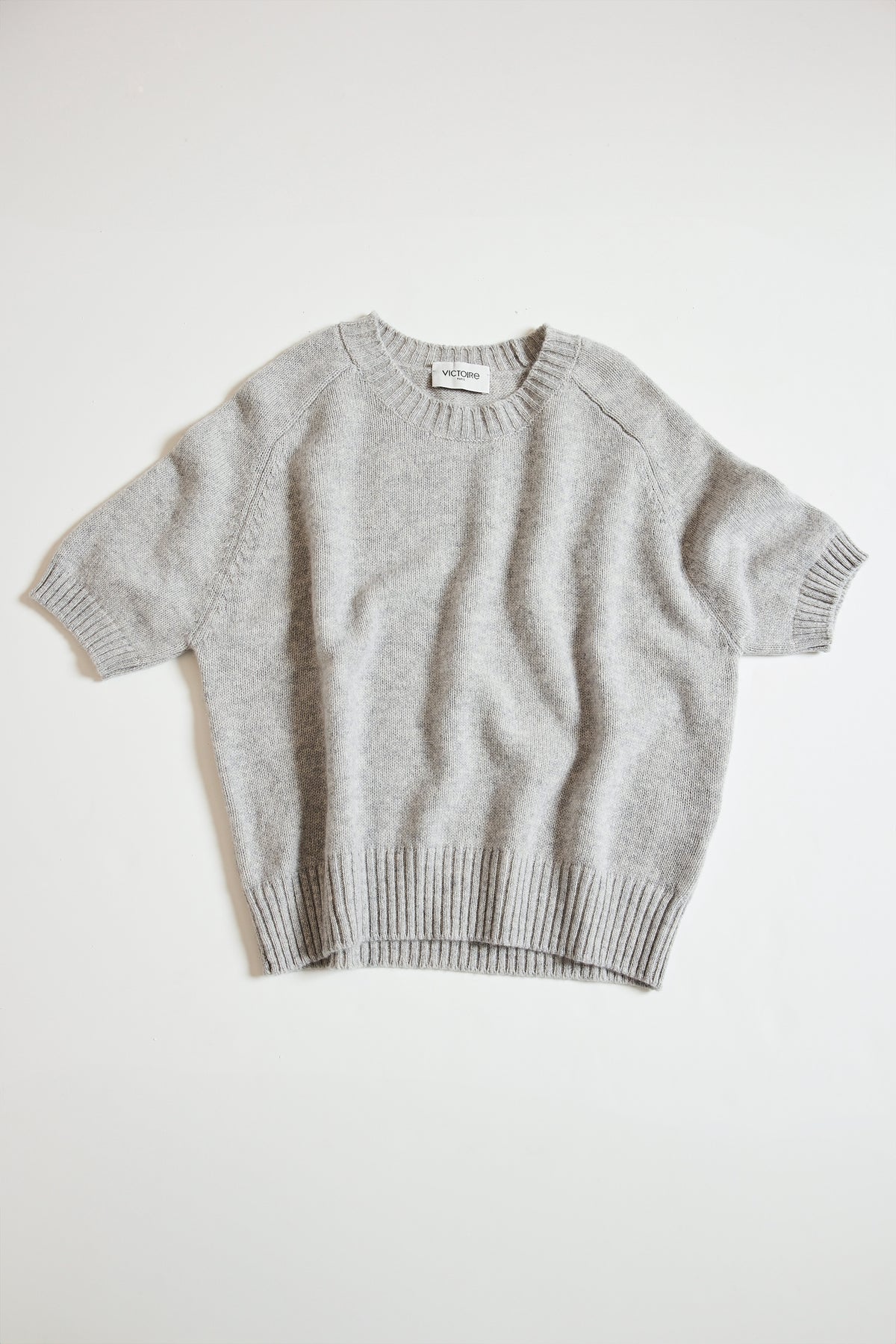 T-SHIRT EN CACHEMIRE PERLE