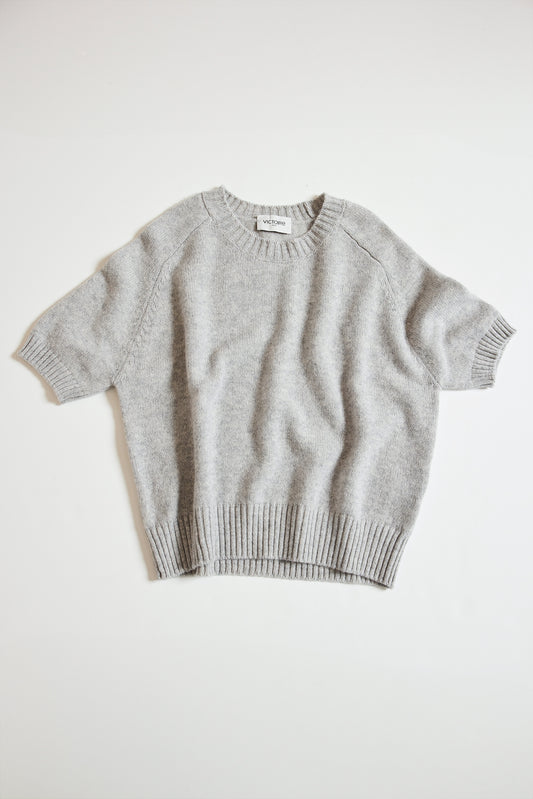 CASHMERE T-SHIRT LIGHT GREY