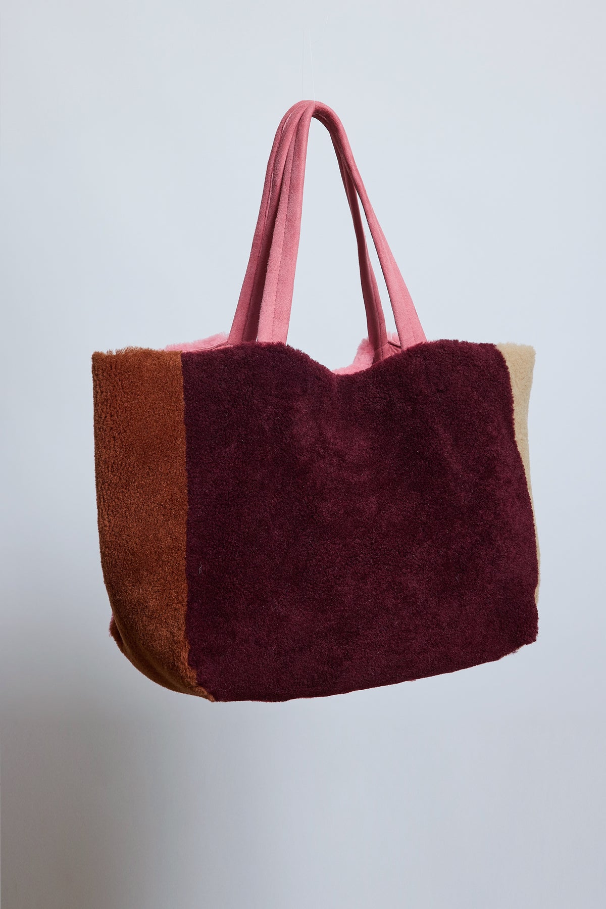CABAS EN MOUTON ROSE