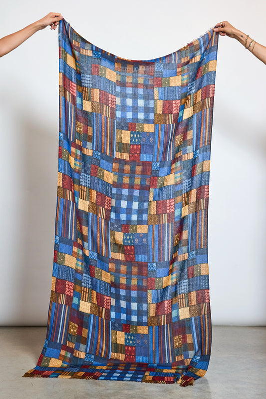 WOOL SCARF BLUE
