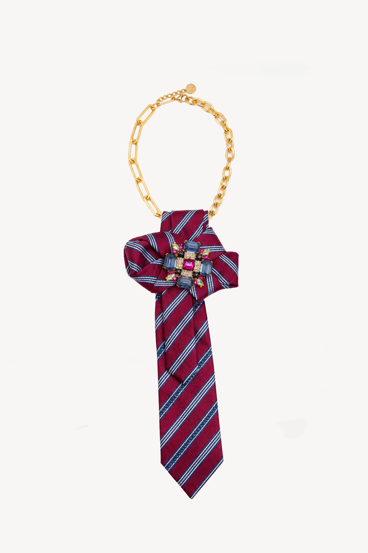 COLLIER CRAVATE BORDEAUX