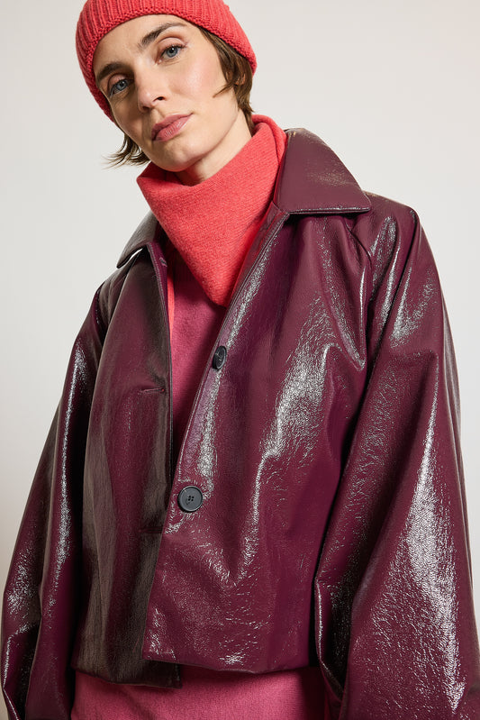 VESTE EN VINYLE VIOLET