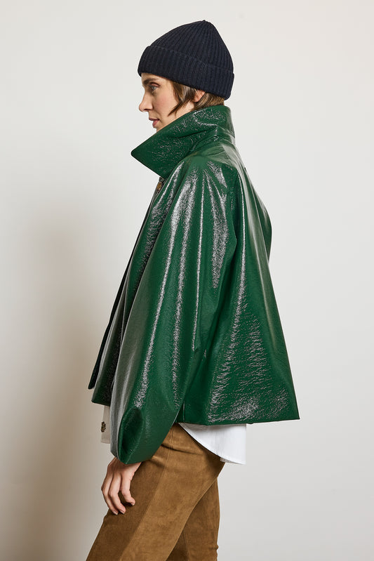 VESTE EN VINYLE VERT