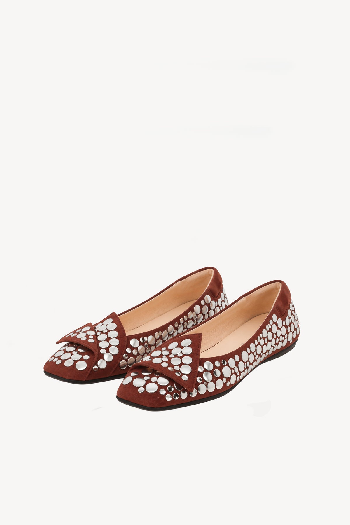 STUDDED BALLET COGNAC