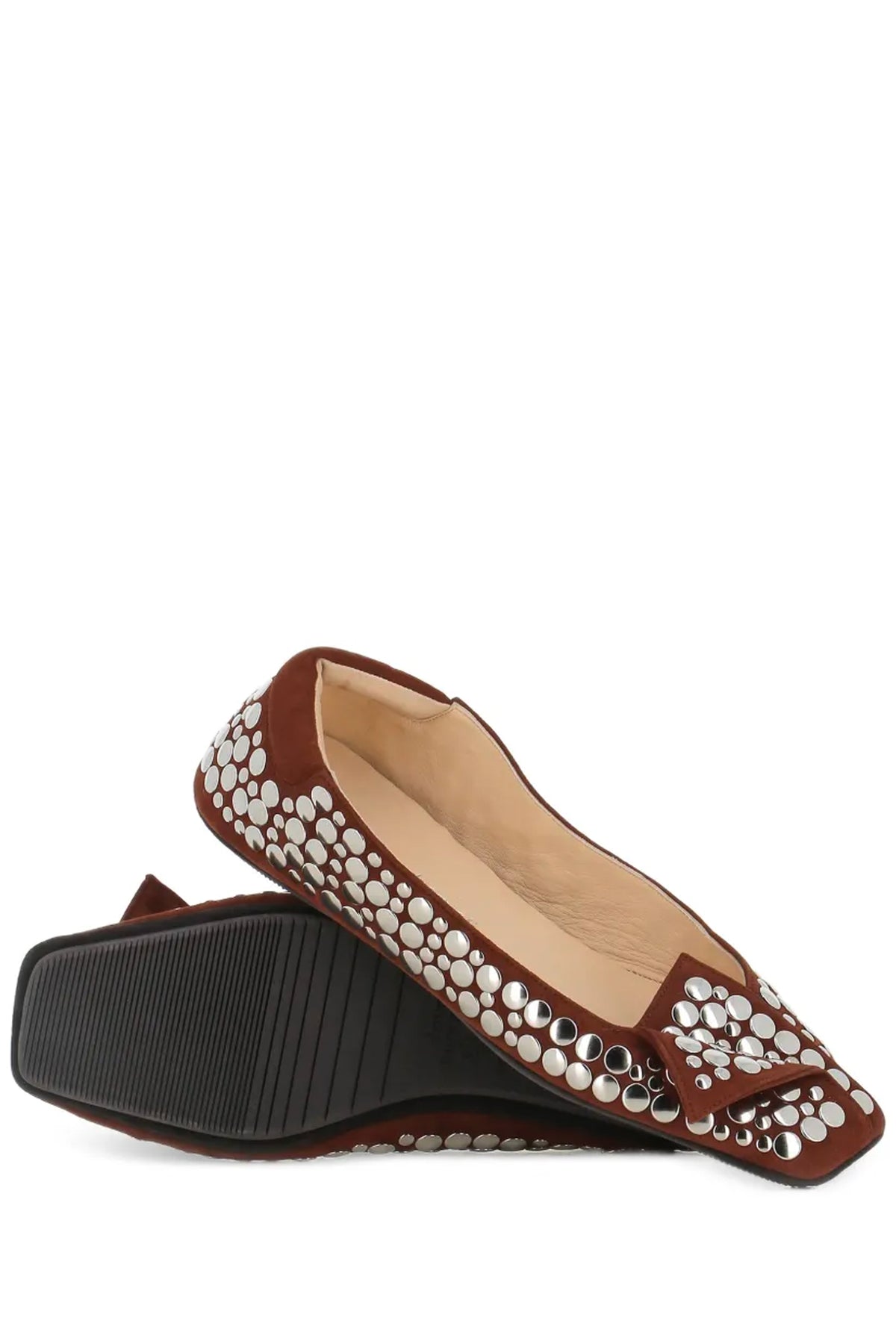 STUDDED BALLET COGNAC