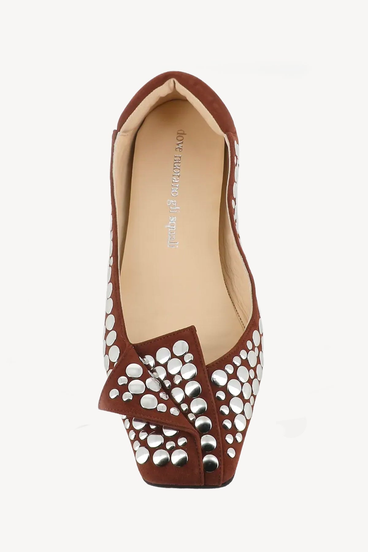 STUDDED BALLET COGNAC