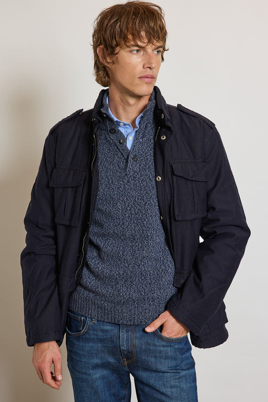 SAHARIENNE EN GABARDINE MARINE